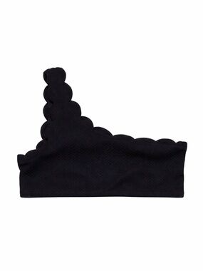 4/$20➡️  Old Navy Black Textured One-Shoulder Scalloped Bikini Top